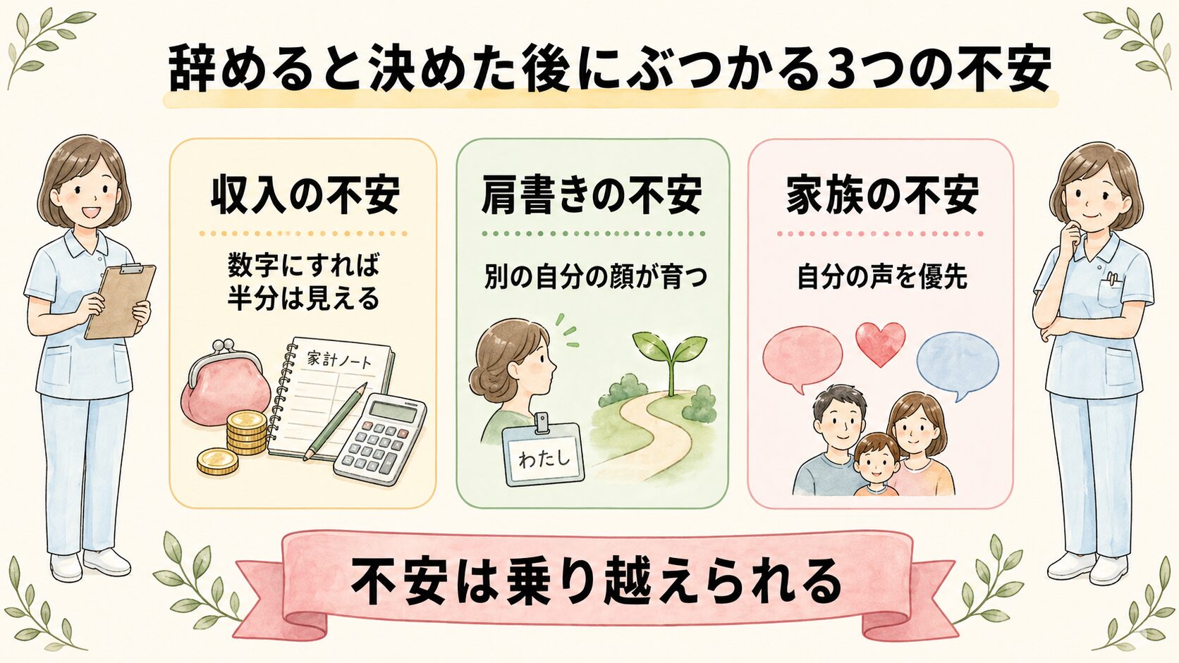 辞めると決めた後にぶつかる3つの不安（収入・肩書き・家族）