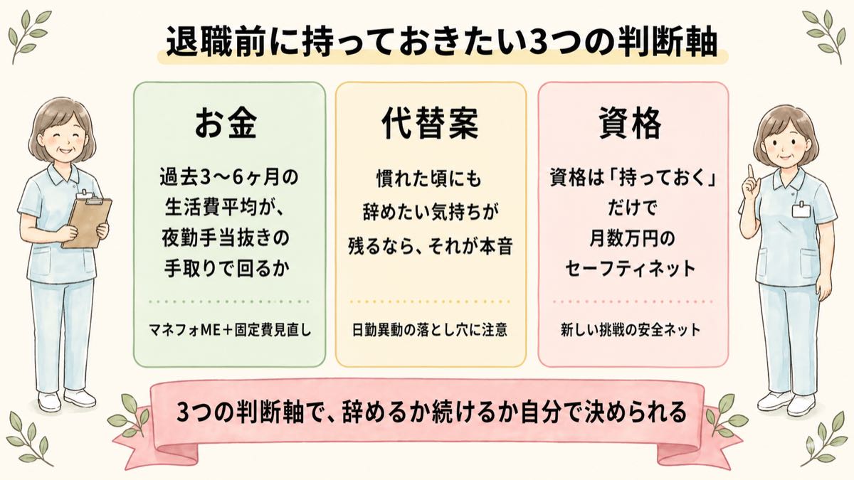 退職前に持っておきたい3つの判断軸