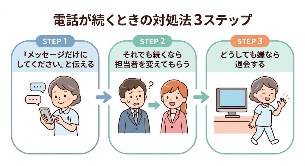 ナース専科の電話がしつこいときの対処法3ステップ
