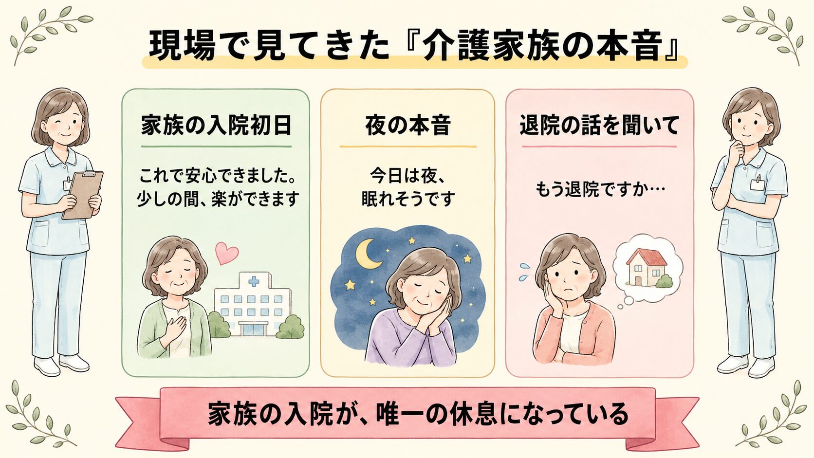 現場で見てきた介護家族の本音 入院初日の安堵
