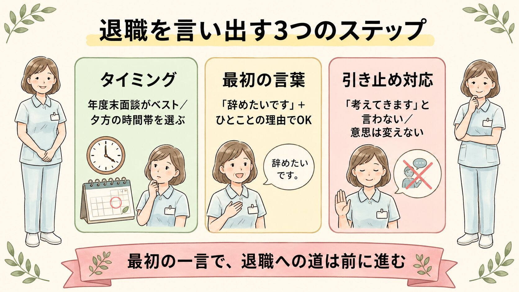看護師が退職を言い出す3つのステップ