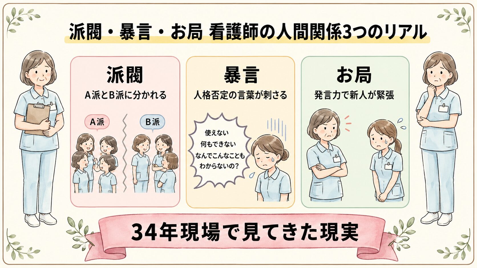 派閥・暴言・お局 看護師の人間関係3つのリアル