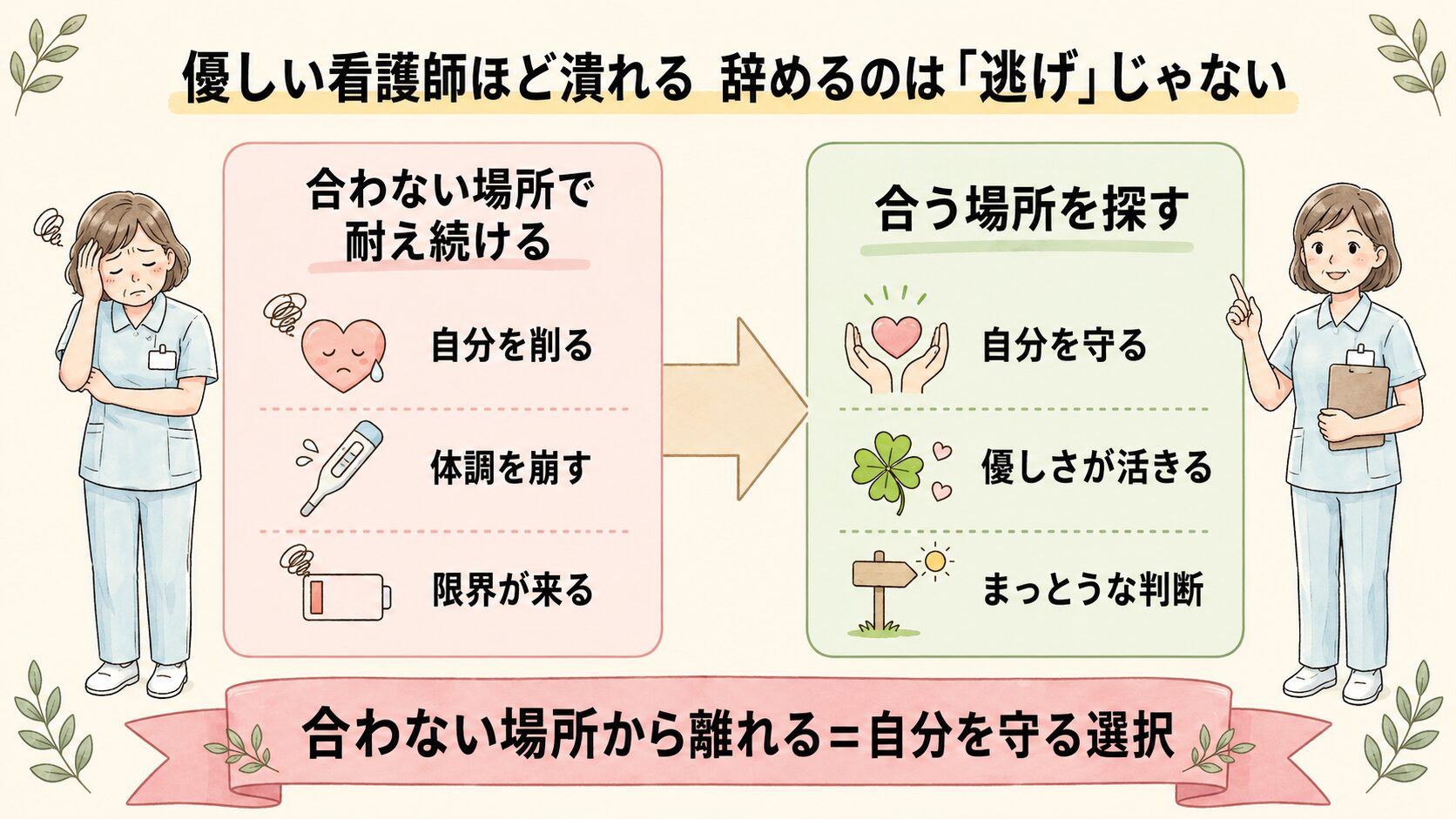 優しい看護師ほど潰れる 辞めるのは逃げじゃない