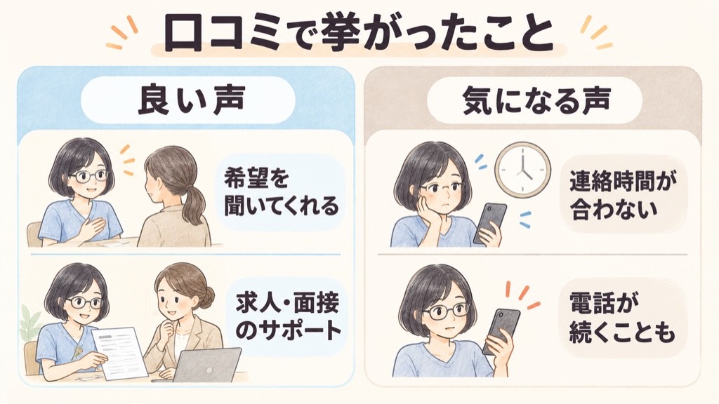 レバウェル看護の口コミで挙がった良い声と気になる声