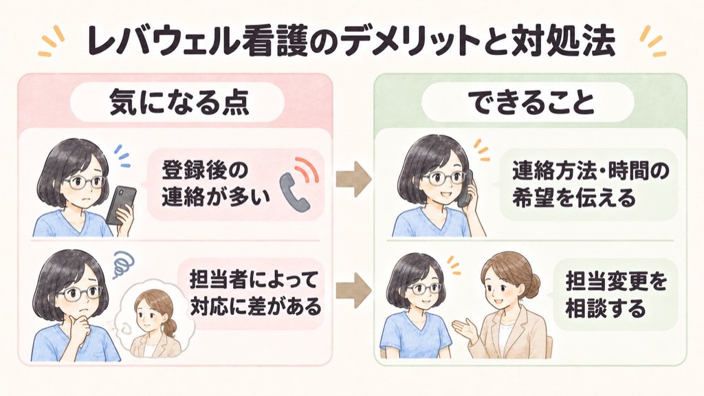 レバウェル看護のデメリット2つと、それぞれの対処法