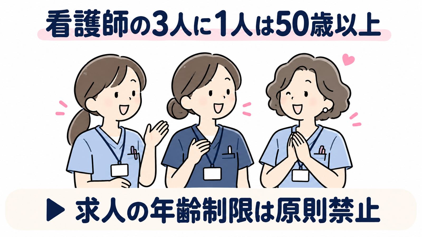 看護師の3人に1人は50歳以上 求人の年齢制限は原則禁止